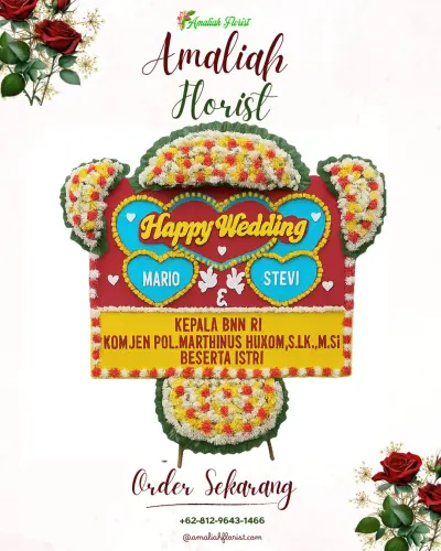 Karangan Papan Bunga Pernikahan di Kubangsari